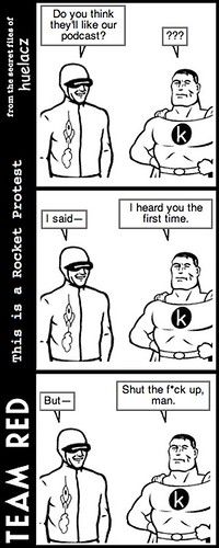 a doctored "red meat" comic strip that really isn't very funny