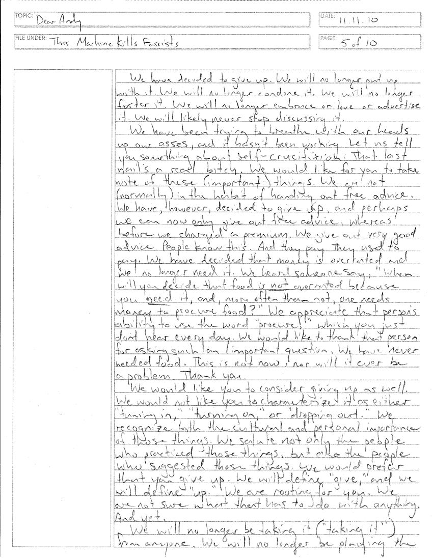a handwritten letter