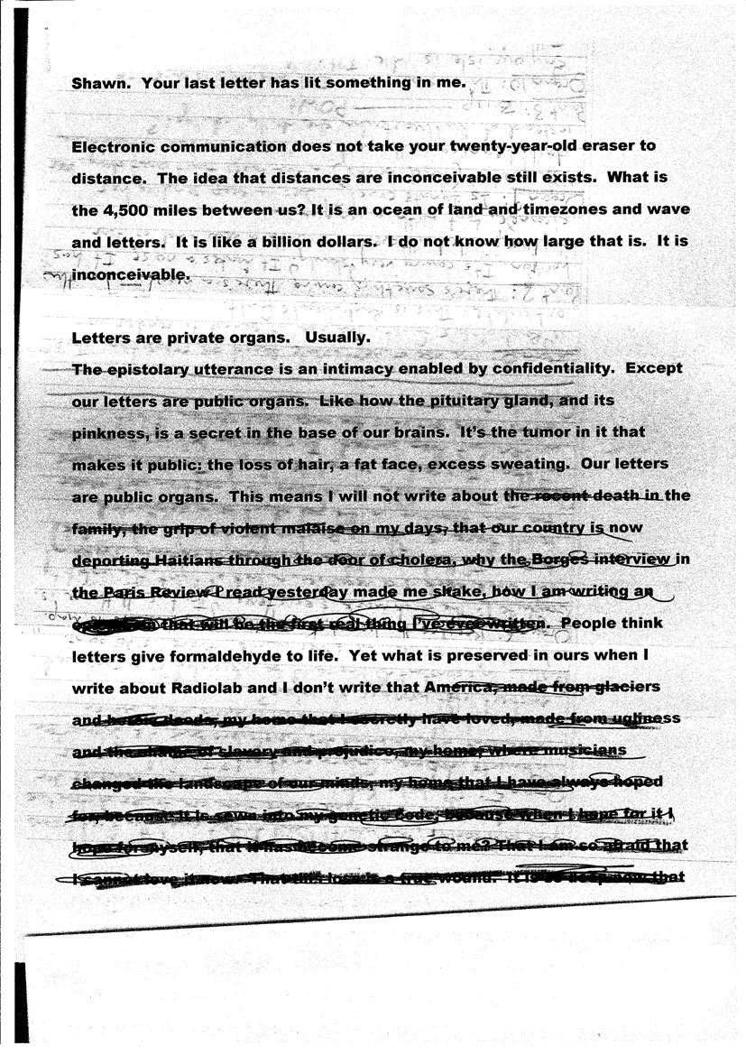 a typed and badly photocopied letter or a letter typed on a photocopy of something