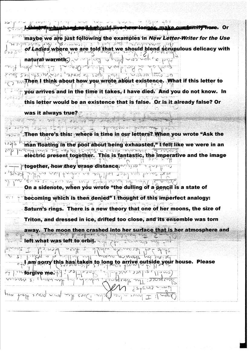 a letter printed over a photocopy