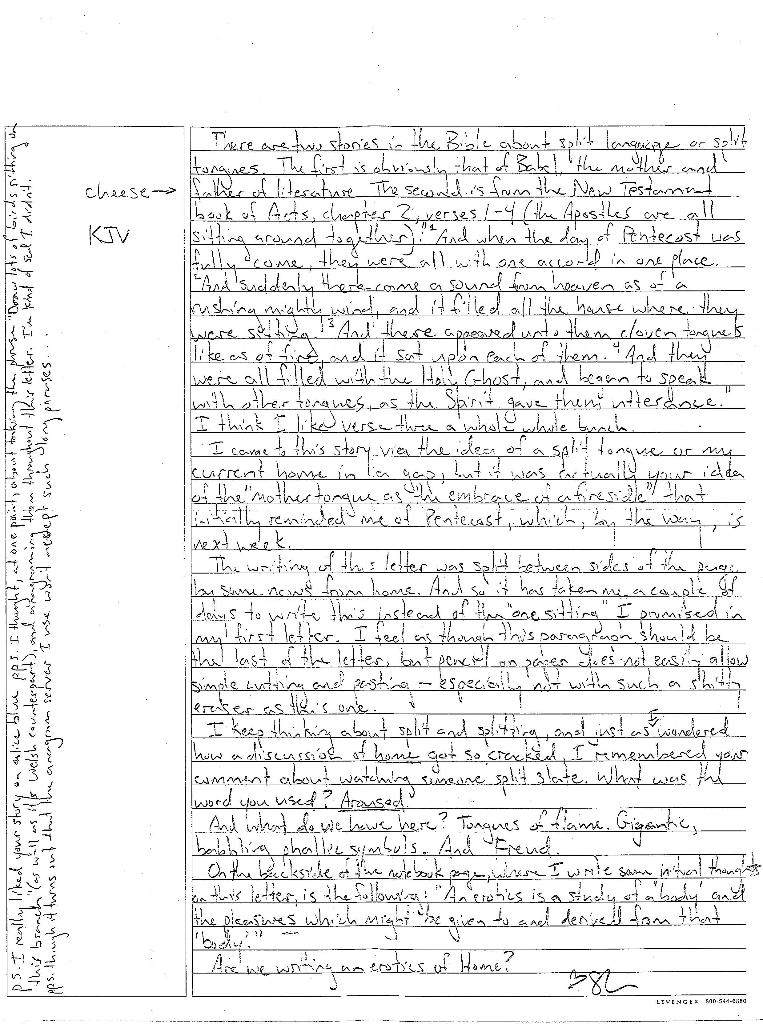 a handwritten letter